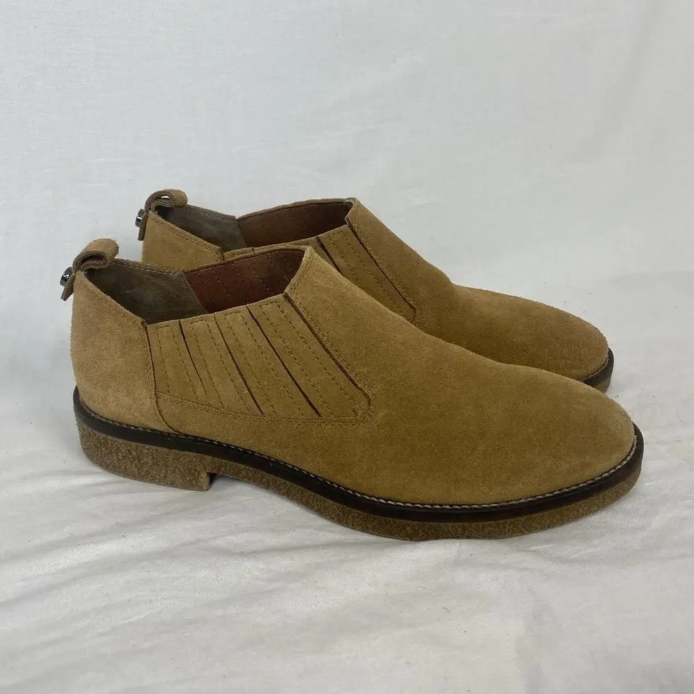 Italeau Ankle Boots Womens 8.5 EU‎ 39 Brown Suede Chelsea Bootie Italy Handmade